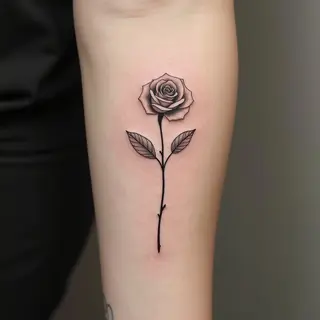 Delicate Rose: A Study in Minimalist Tattoo Art