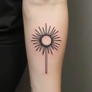 Minimalist Sun Tattoo: A Symbol of Hope and Guidance