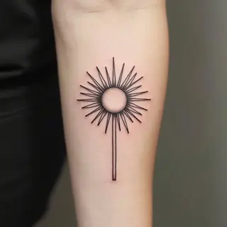 Minimalist Sun Tattoo: A Delicate Ray of Light