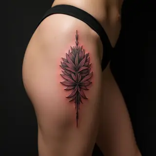 Delicate New School Tiny Tattoos for Women on Thigh