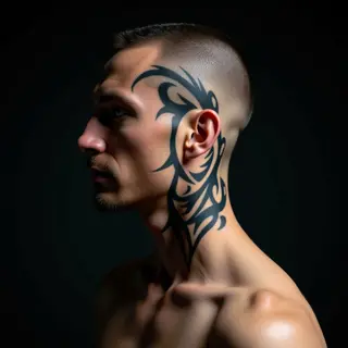 Subtle Strength: Minimalist Tribal Head Tattoos for Guys