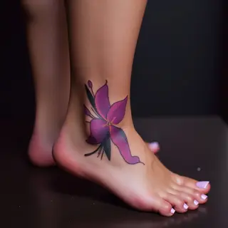 Tiny & Timeless: Minimalist Violet Foot Tattoos for a Subtle Statement