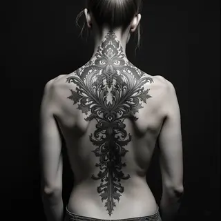 Spiritual Dotwork Backpiece: A Meditative Journey