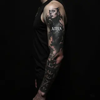 Name Tattoo Designs on Bicep: Bold & Dramatic Inks