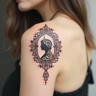 Elegant Name Tattoo Ideas for Women: Arabic Calligraphy & Islamic Art Inspiration