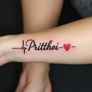 Heartbeat Name Tattoo: A Symbol of Love and Life