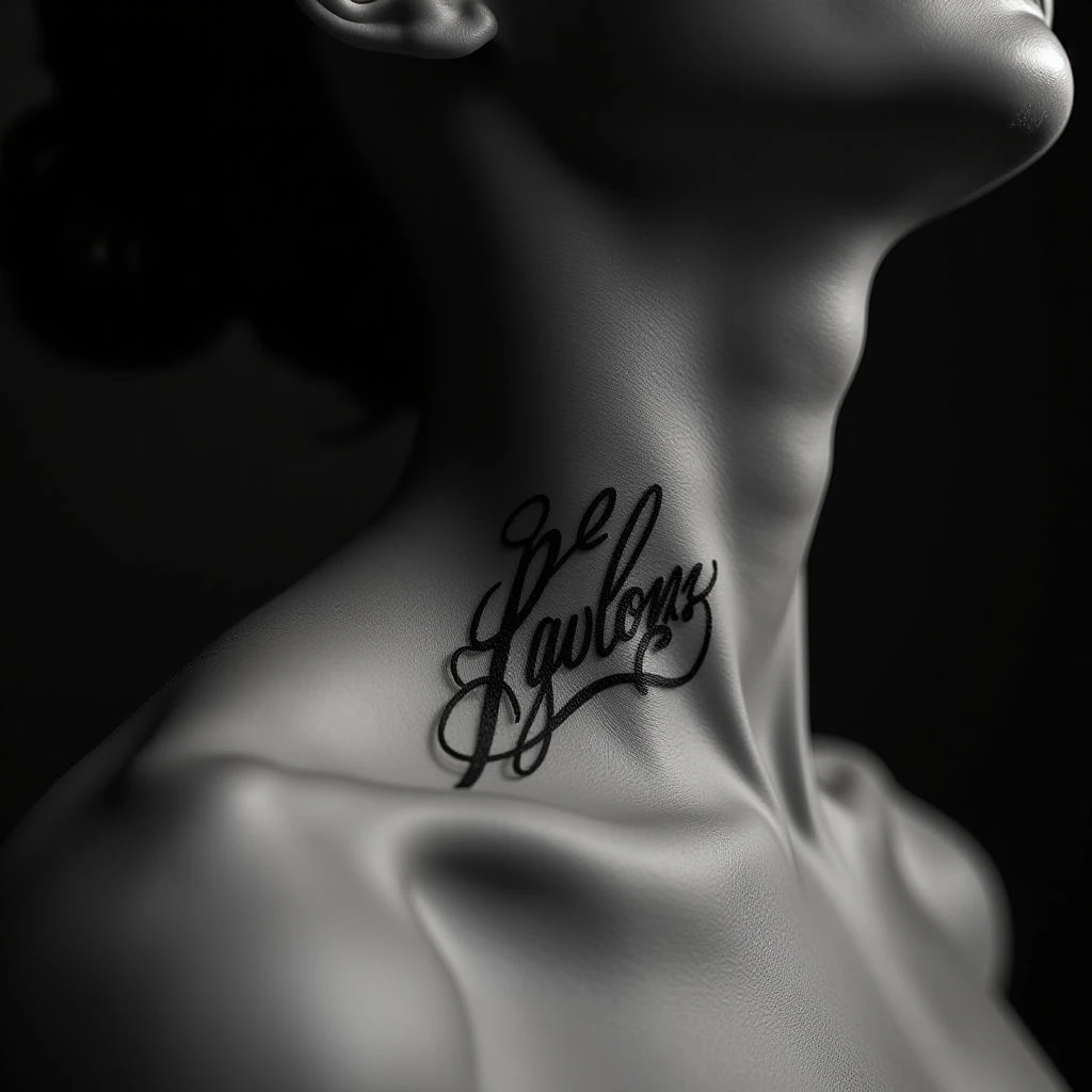 Tiny Neck Calligraphy Tattoos: Placement & Meaning
