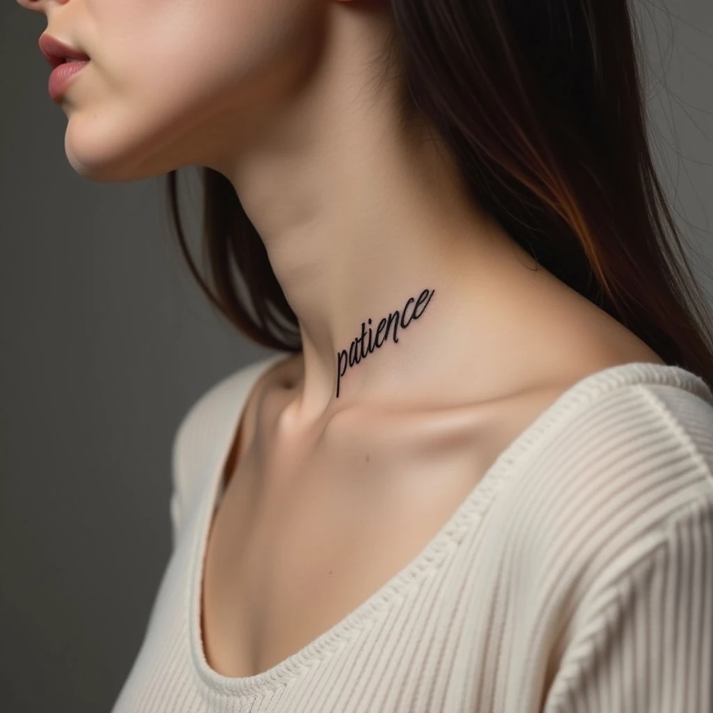 Elegant Script Tattoo: A Reminder of Patience