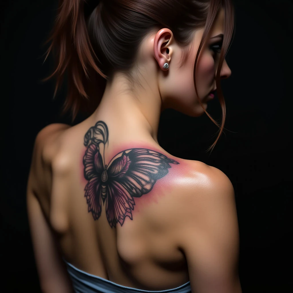 Dreamy Behind-Ear Tattoos for Girls: Neo-Traditional Designs