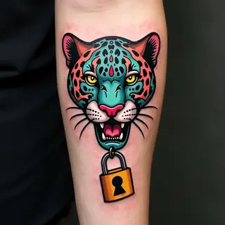 Neo-Traditional Jaguar Tattoo: A Symbol of Strength and Protection