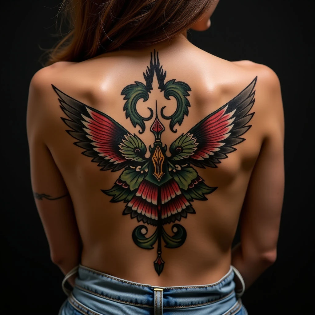 Meaningful Matching Tattoos in Neo-Traditional Gold Style