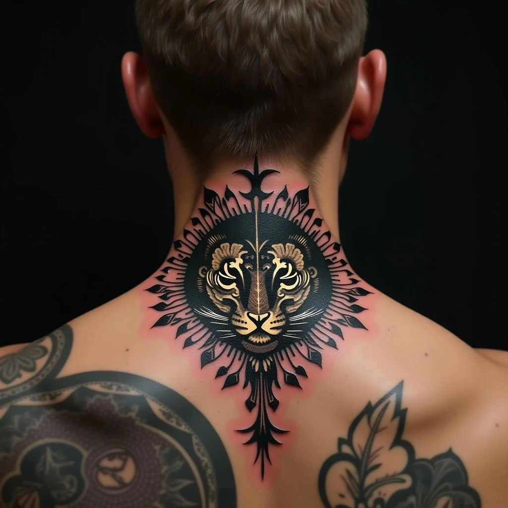 Neo-Traditional Father & Son Neck Tattoo: A Powerful First Ink