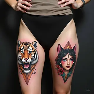 Neo-Traditional Tattoo Inspirations: Animals and Geometry