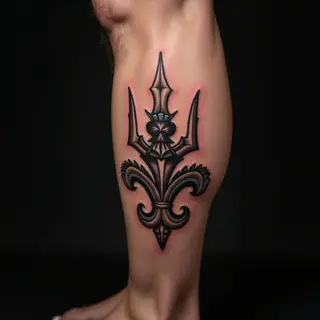 Small Calf Tattoos for Men: Neo-Traditional Beige Designs