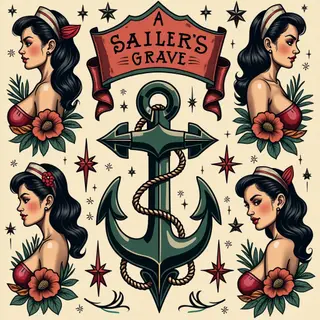A Sailor's Grave: Classic Tattoo Flash Sheet