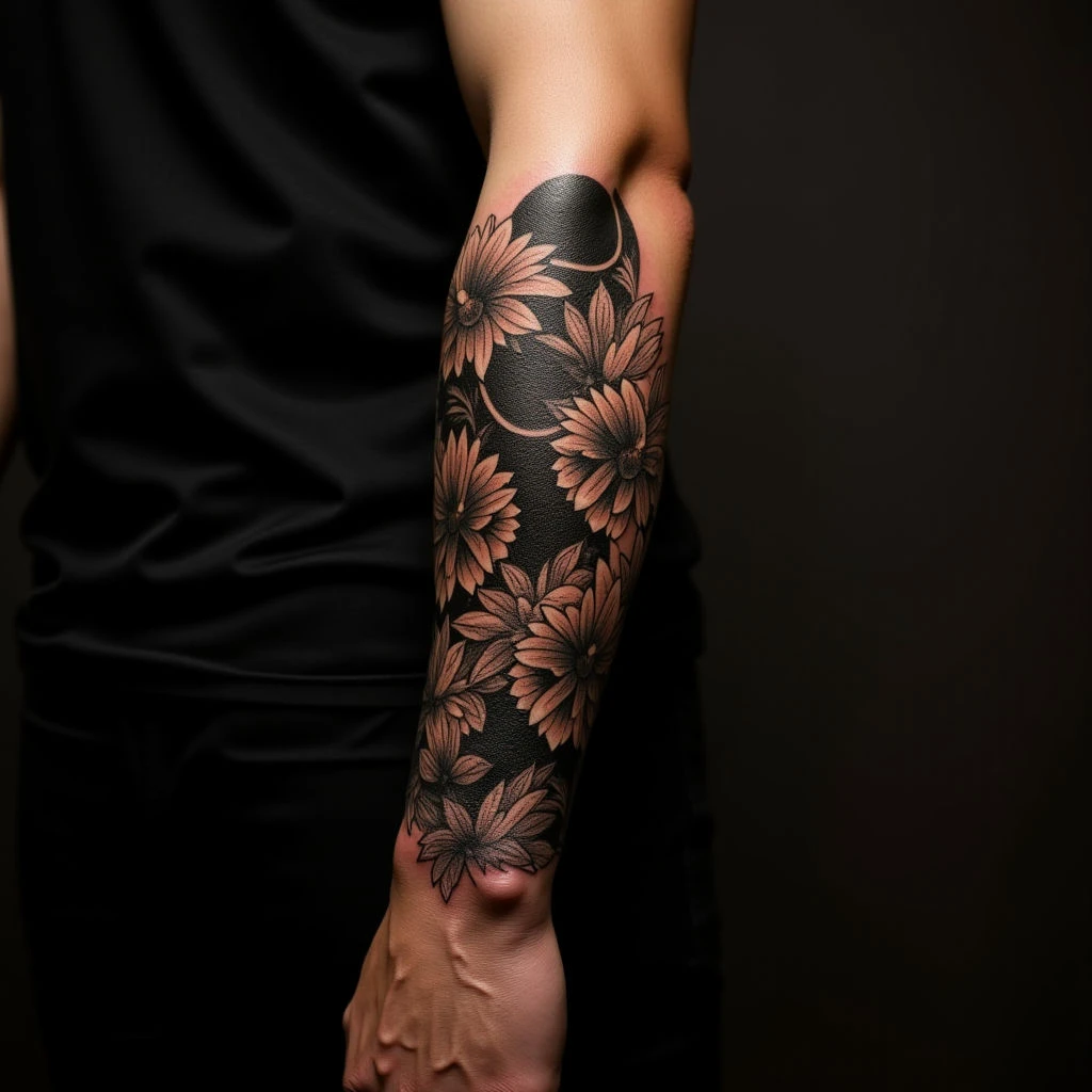 Forearm Cover-Up Tattoos: Old School Style for Men