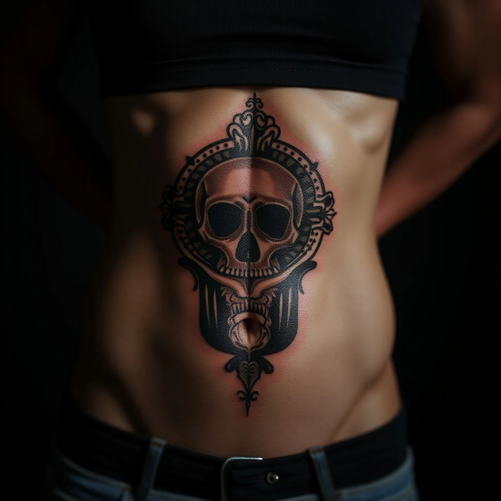 Cool Old School Stomach Tattoos with Deep Meanings