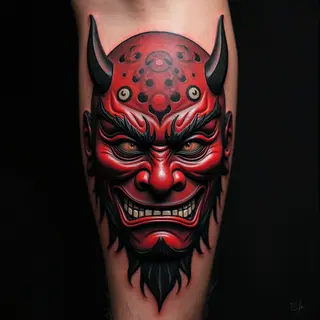 Unveiling the Meaning Behind Oni Mask Tattoos: Color, Symbolism & History