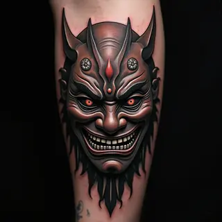 Unveiling the Darkness: Oni Mask Tattoo Ideas & Symbolism