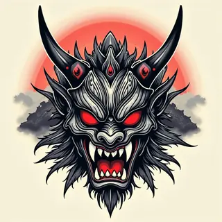 Unveiling the Spirit: Oni Mask Tattoo Designs & Meanings
