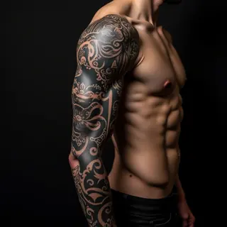 Tiny Oriental Arm Tattoos: Grey Scale Inspiration