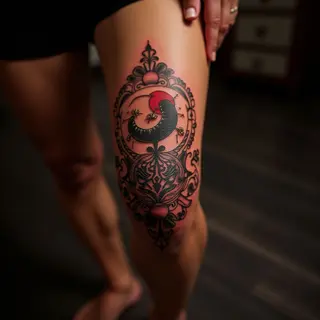 Oriental Knee Tattoo Cover Up for Girls