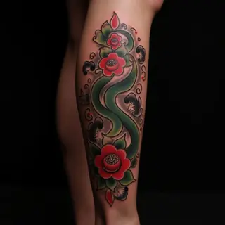 Striking Oriental Lettering Tattoos for Your Leg – XXL Designs