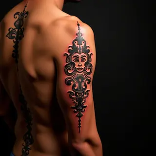Tiny Ornamental Family Tattoos for Men - Back Piece Inspiration