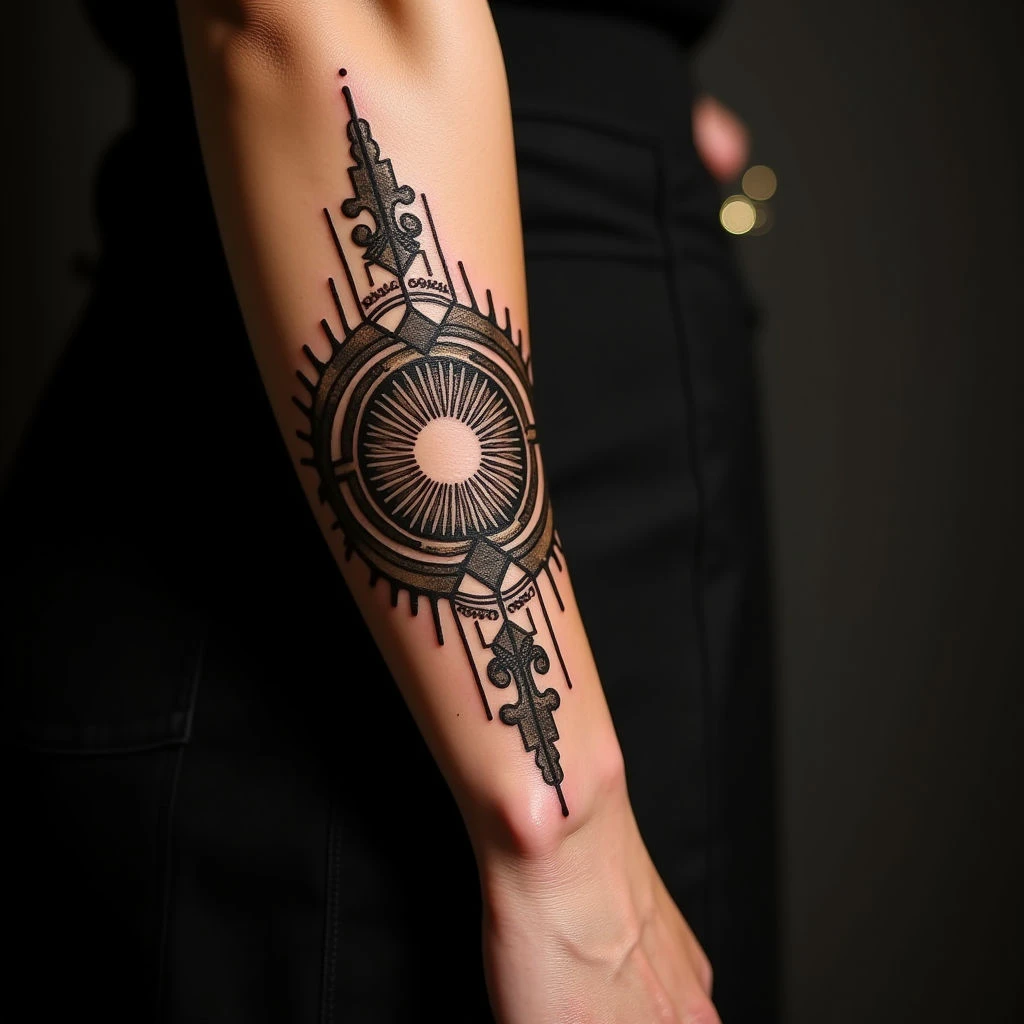 Unique Forearm Tattoos for Women: Ornamental Bronze Designs
