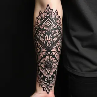 Intricate Polynesian Forearm Tattoo Design