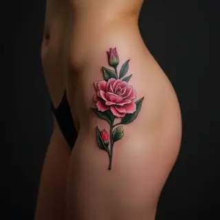 Delicate Thigh Tattoos for Women: Micro-Realism & Pastel Charm