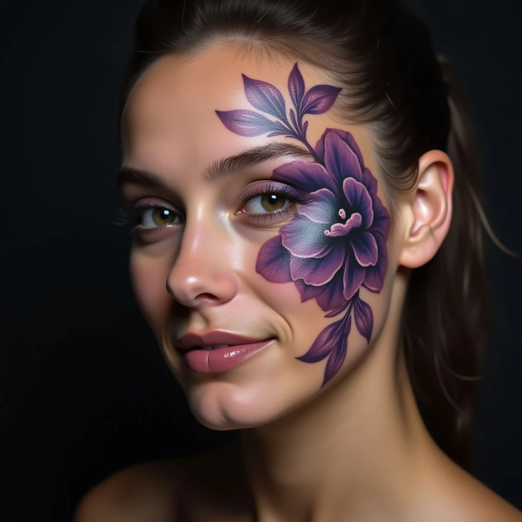 Tiny Blue & Purple New School Face Tattoos: A Bold Choice?