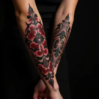 Unique Ornamental Arm Sleeve Tattoos for Women