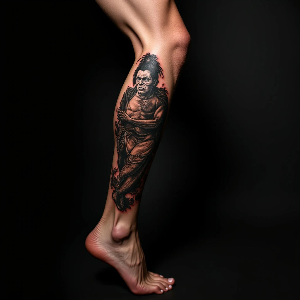 Intense Trash Polka Leg Sleeve Tattoos for Men