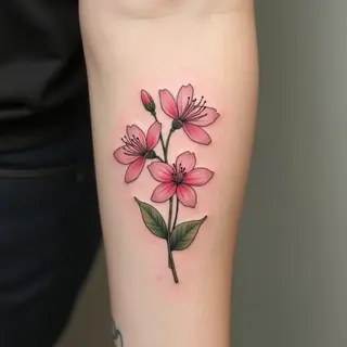 Delicate Floral Realism: A Study in Fine Line Tattooing