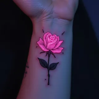 Small Rose Tattoo Designs for Women: A Cyberpunk Bloom