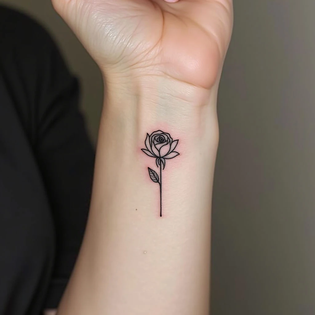 Delicate Rose Wrist Tattoo: A Symbol of Resilience