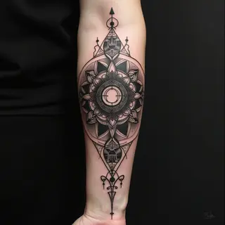 Intricate Sacred Geometry Forearm Tattoo