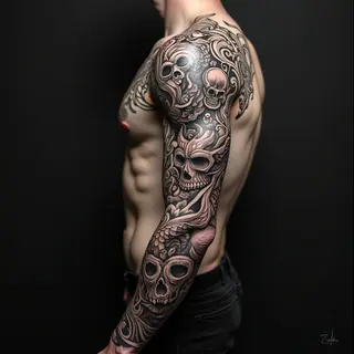 Ornate Arm Sleeve Tattoo Designs: A Fusion of Styles