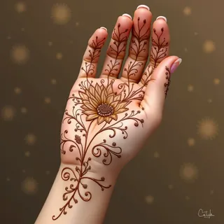 Simple & Easy Mehndi Design for Back Hand (Girls)