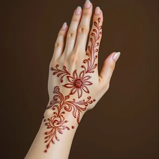 Simple Mehndi Design Front Hand
