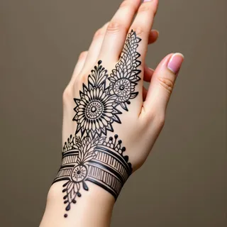 Simple Mehndi Design Front Hand
