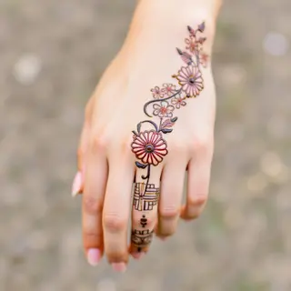 Simple Mehndi Design for Front Hand: A Delicate Guide
