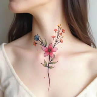 Simple Neck Tattoo Ideas: A Watercolor Guide to Delicate Designs
