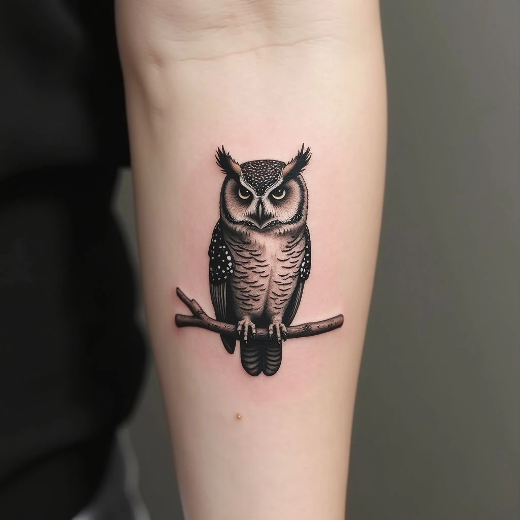 Simple Owl Tattoo Designs for Females