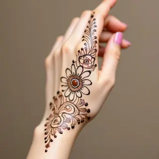 Simple Palm Mehndi Design for Front Hand