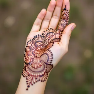 Elegant Simple Palm Mehndi Design for Front Hand