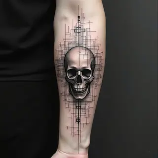 Architectural Sketch Tattoo: A Study in Line and Symbolism