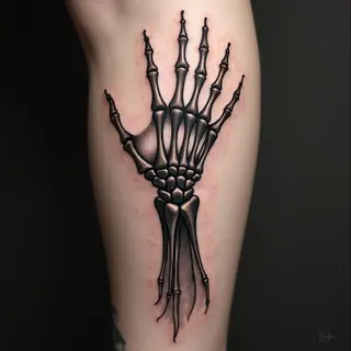 Ethereal Hand Skeleton Tattoo: A Surrealist Vision