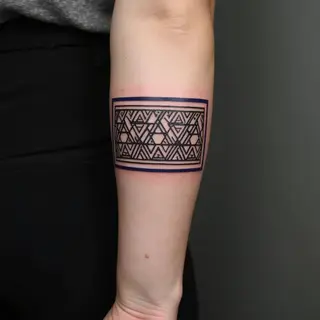 Tribal Geometric Sleeve Band Tattoo Design